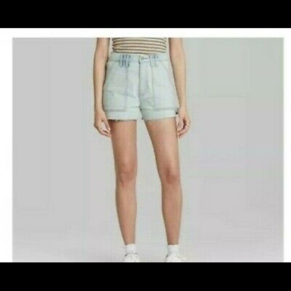 Wild fable High-Rise Utility Jean Shorts Light Wash size 16 - Picture 1 of 10